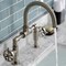 Kingston Brass Indstrl Style Wheel Handle Bridge Bathroom Faucet W/Pop-Up Drain, Nkl KS2178RX - alternate 3